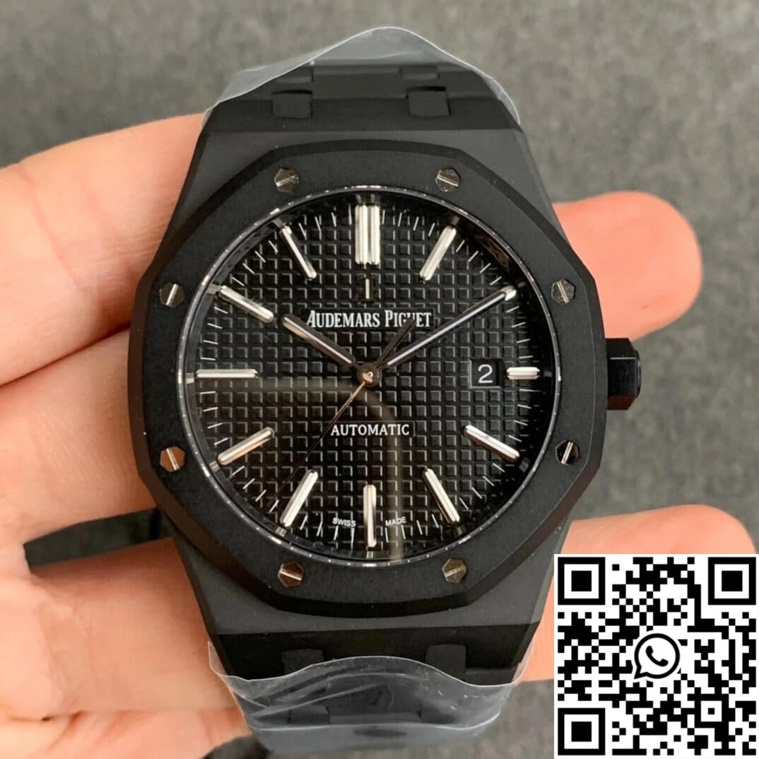 Audemars Piguet Royal Oak 15400 DLC Version ZF Factory Frosted Black Dial