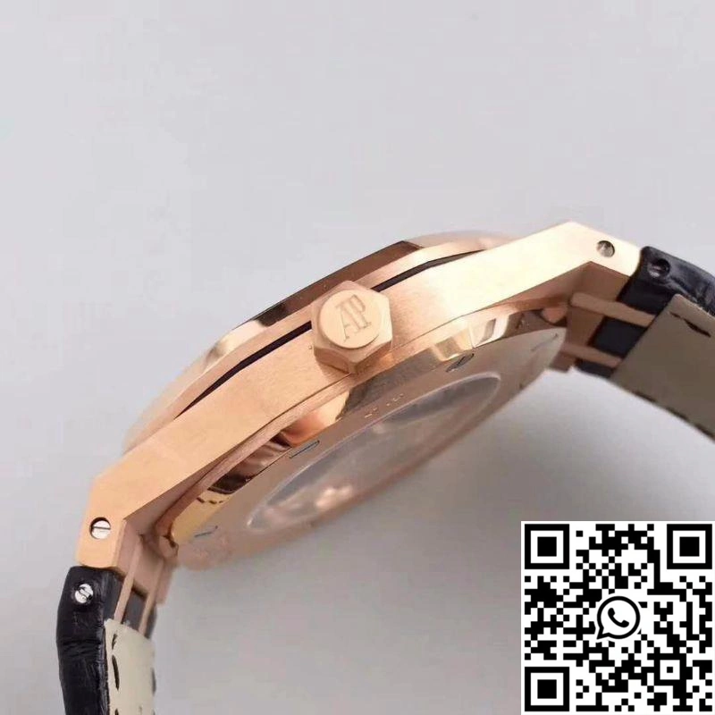 Audemars Piguet Royal Oak 15400 JF Factory Leather Strap Black Dial