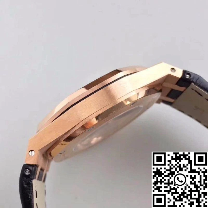 Audemars Piguet Royal Oak 15400 JF Factory Leather Strap Black Dial
