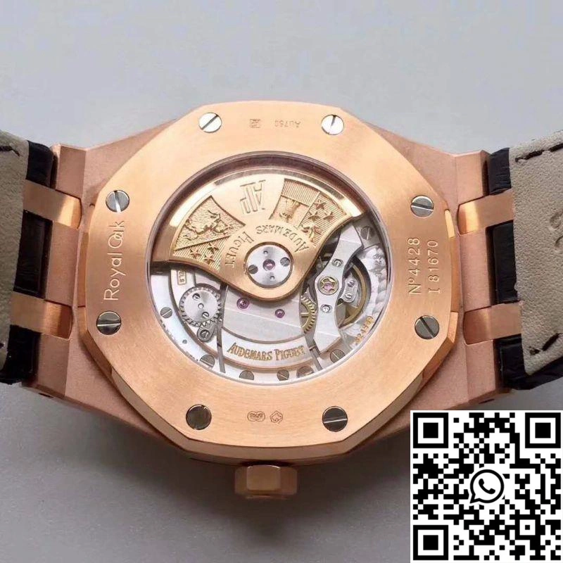Audemars Piguet Royal Oak 15400 JF Factory Leather Strap Black Dial