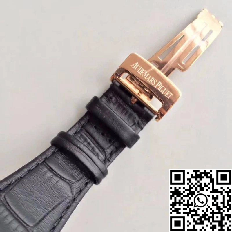 Audemars Piguet Royal Oak 15400 JF Factory Leather Strap Black Dial