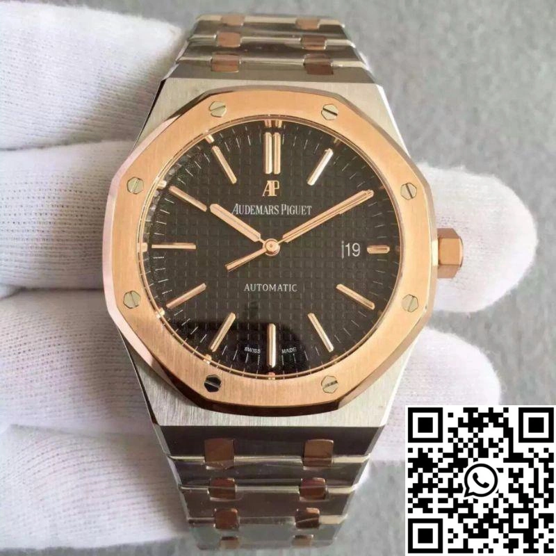 Audemars Piguet Royal Oak 15400 JF Factory Rose Gold Black Dial