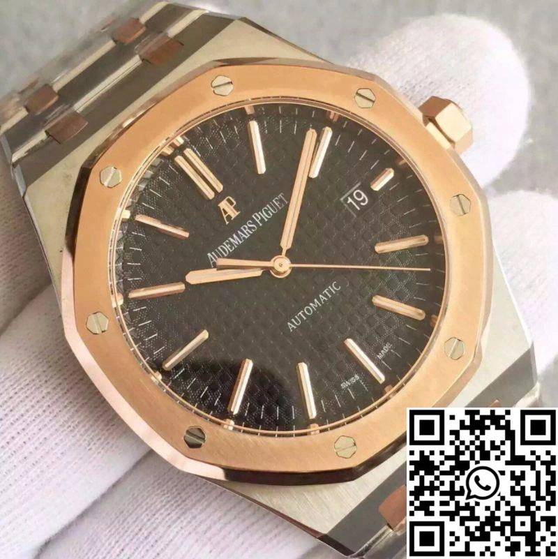Audemars Piguet Royal Oak 15400 JF Factory Rose Gold Black Dial