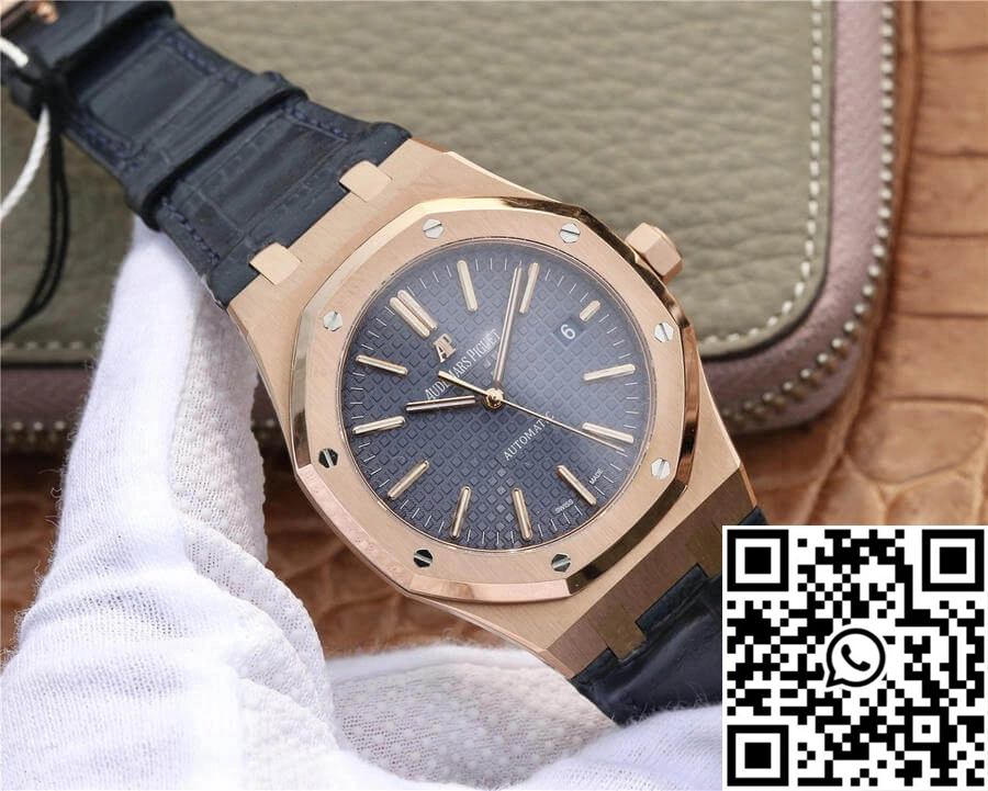 Audemars Piguet Royal Oak 15400 OM Factory Blue Dial Leather Strap