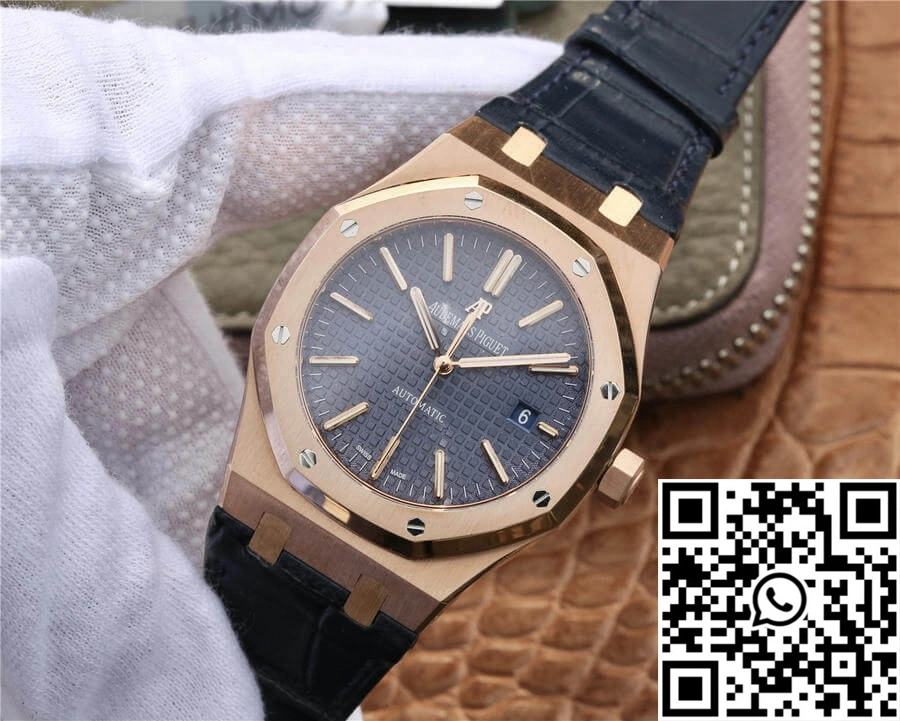 Audemars Piguet Royal Oak 15400 OM Factory Blue Dial Leather Strap