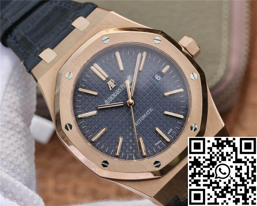 Audemars Piguet Royal Oak 15400 OM Factory Blue Dial Leather Strap