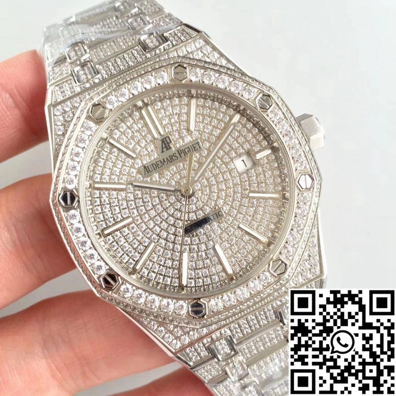 Audemars Piguet Royal Oak 15400.OR Full Diamond White Dial