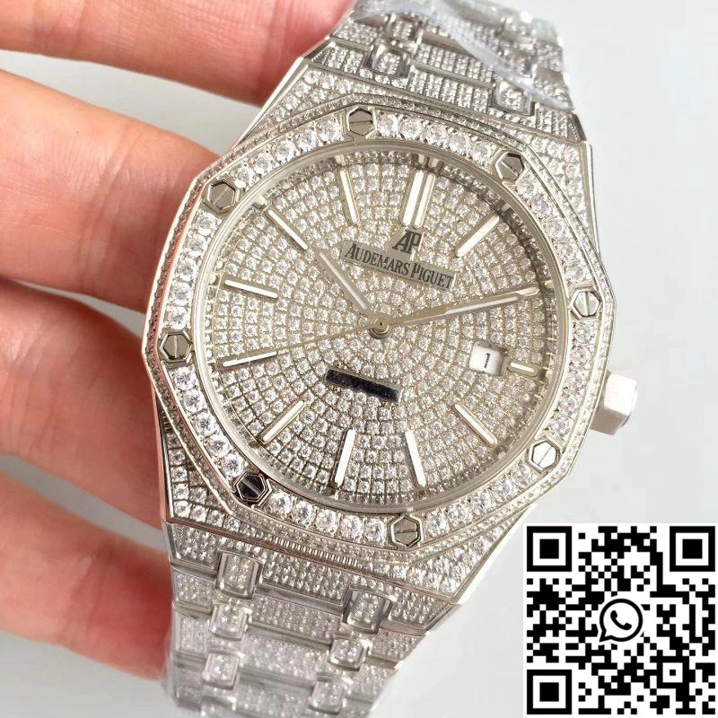 Audemars Piguet Royal Oak 15400.OR Full Diamond White Dial