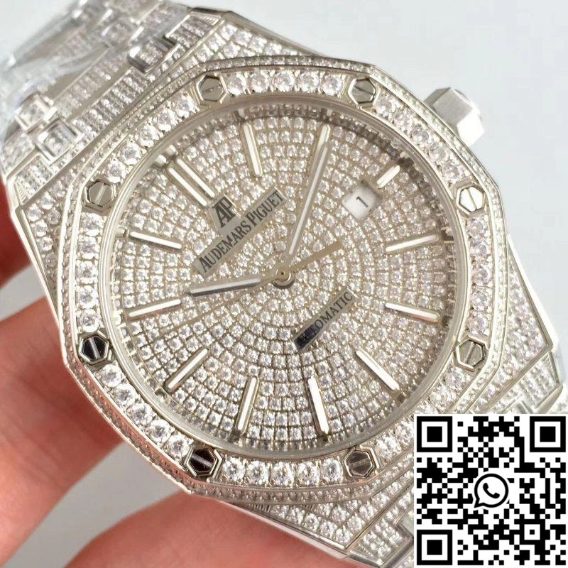 Audemars Piguet Royal Oak 15400.OR Full Diamond White Dial
