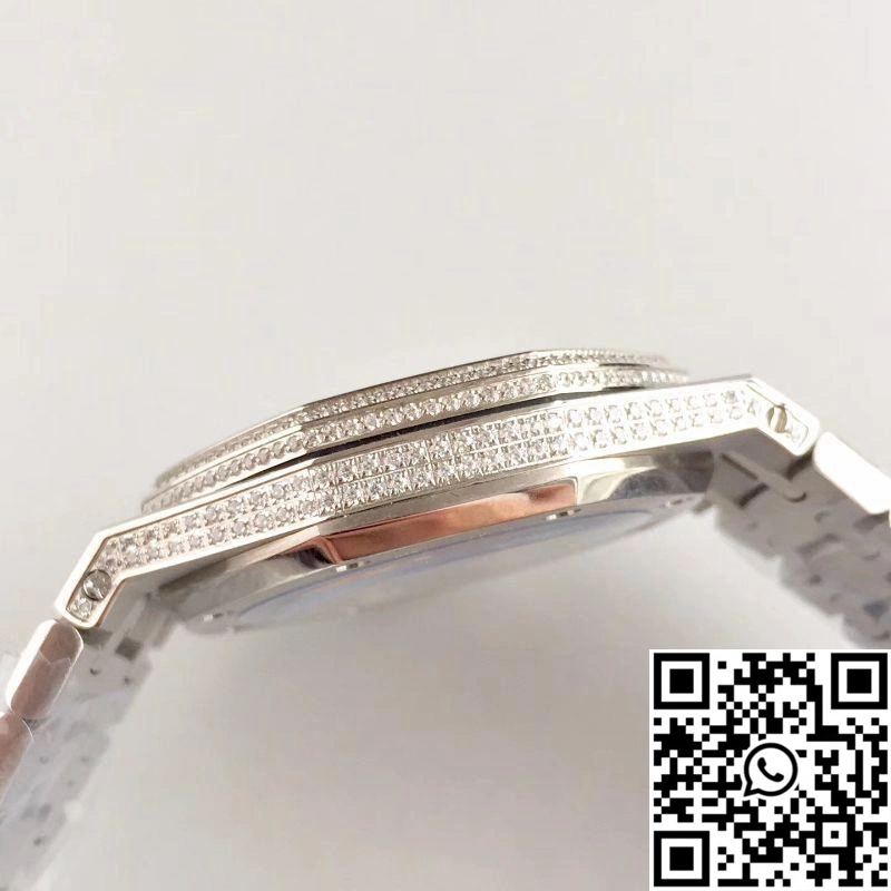Audemars Piguet Royal Oak 15400.OR Full Diamond White Dial