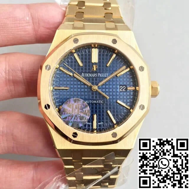 Audemars Piguet Royal Oak 15400OR JF Factory Yellow Gold Blue Dial