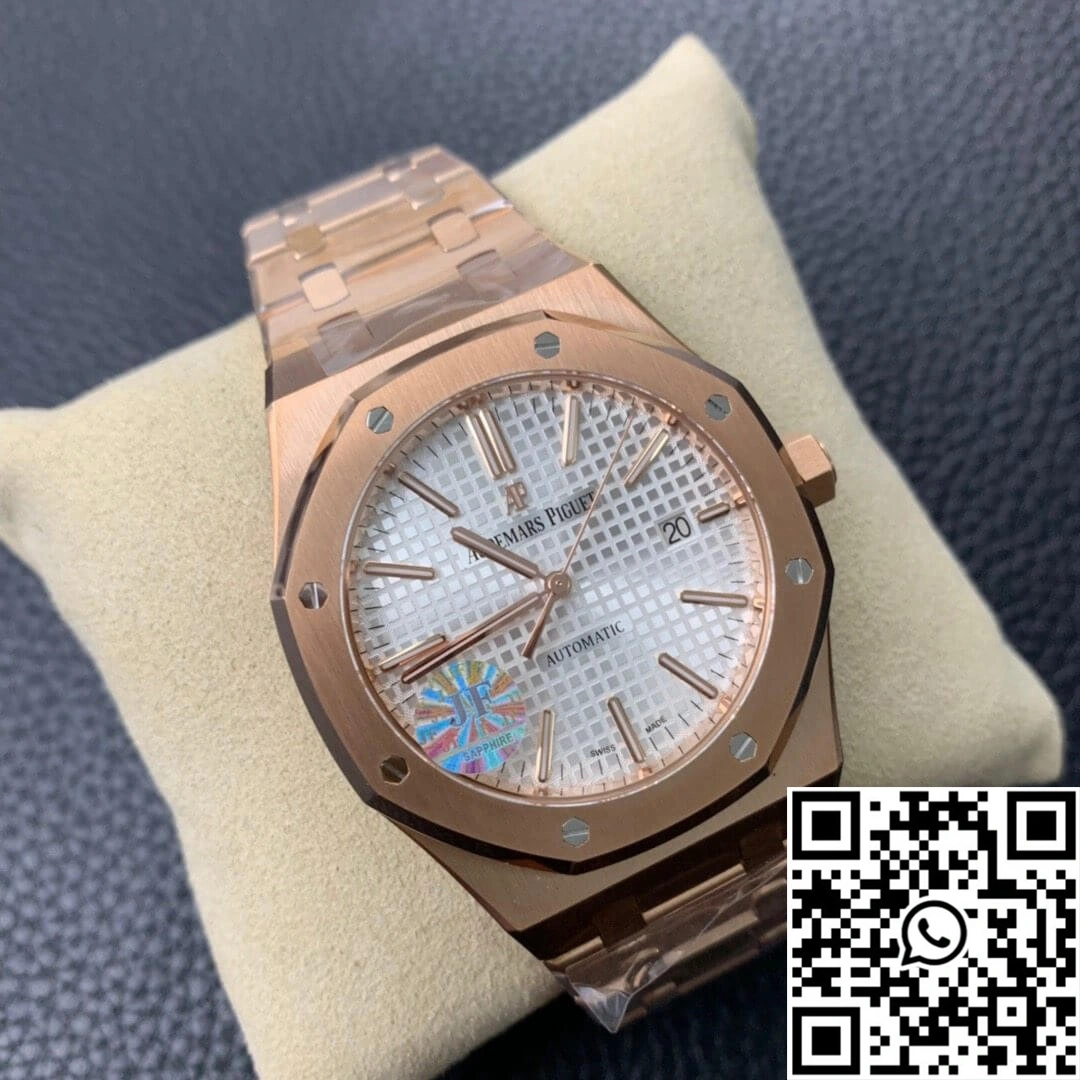 Audemars Piguet Royal Oak 15450 Rose Gold JF Factory V5 Silver Dial