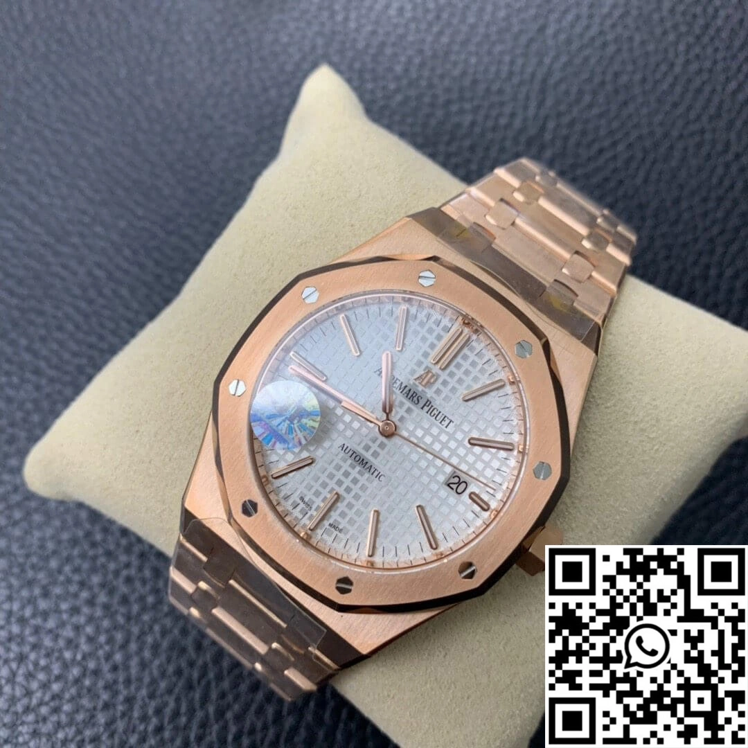 Audemars Piguet Royal Oak 15450 Rose Gold JF Factory V5 Silver Dial