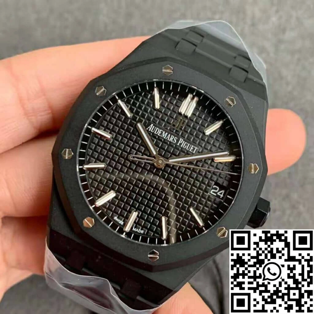 Audemars Piguet Royal Oak 15500 DLC Version ZF Factory Frosted Black Dial