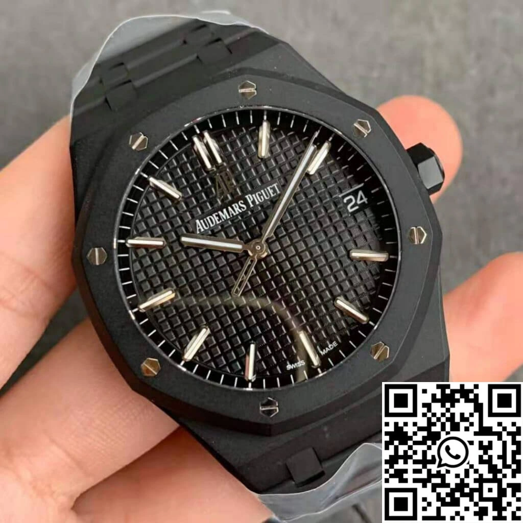 Audemars Piguet Royal Oak 15500 DLC Version ZF Factory Frosted Black Dial
