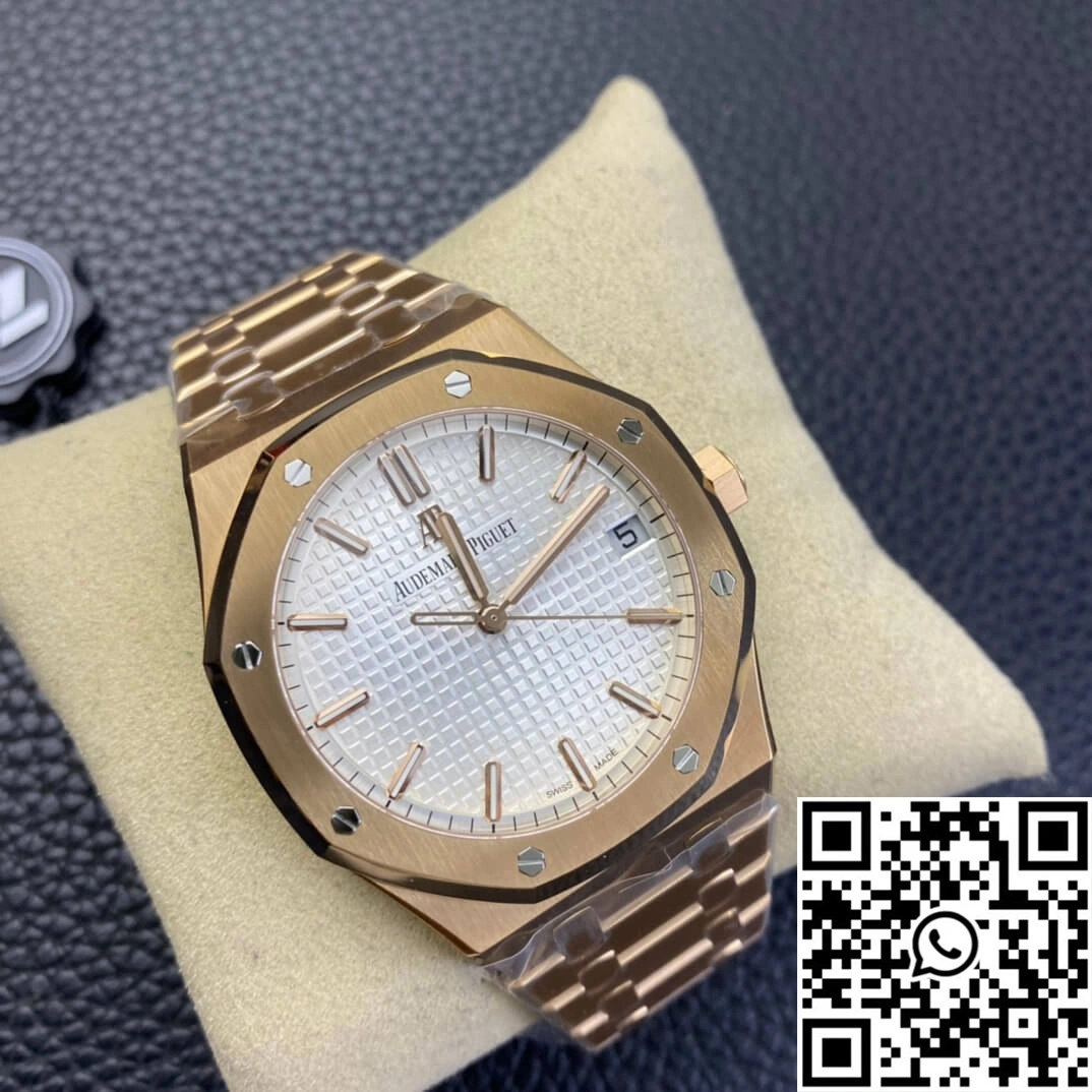 Audemars Piguet Royal Oak 15500 ZF Factory Rose Gold Version White Dial
