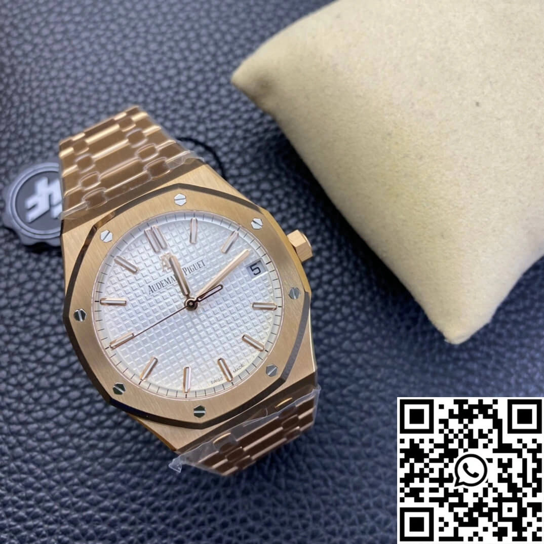 Audemars Piguet Royal Oak 15500 ZF Factory Rose Gold Version White Dial