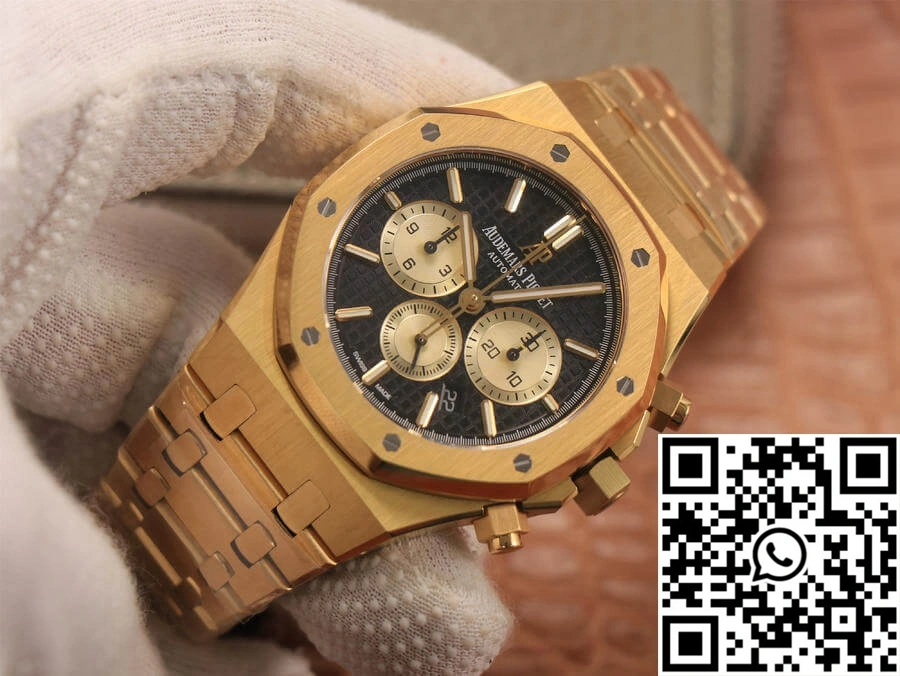 Audemars Piguet Royal Oak Chronograph 26331 OM Factory V2 Yellow Gold Black Dial