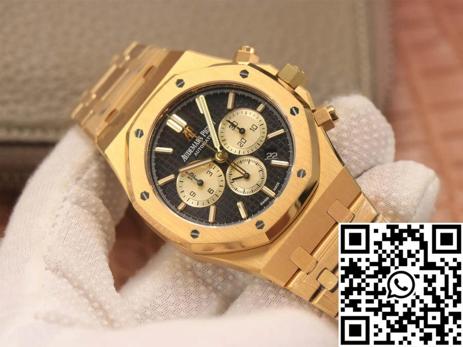 Audemars Piguet Royal Oak Chronograph 26331 OM Factory V2 Yellow Gold Black Dial