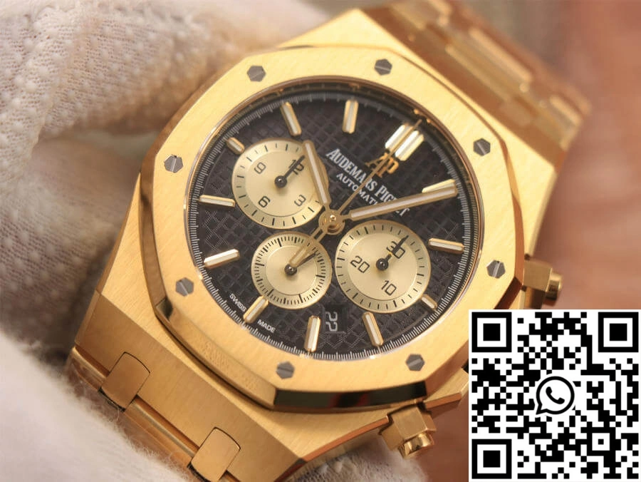 Audemars Piguet Royal Oak Chronograph 26331 OM Factory V2 Yellow Gold Black Dial