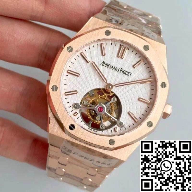 Audemars Piguet Royal Oak Rose Gold Tourbillon Extra Thin 26522 R8 Factory White Dial