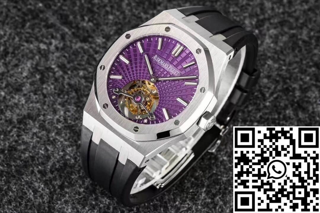 Audemars Piguet Royal Oak Tourbillon R8 Factory V3 Purple Dial Rubber Strap