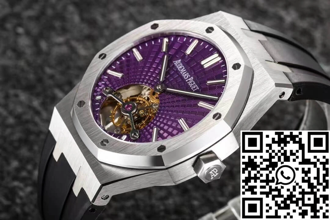Audemars Piguet Royal Oak Tourbillon R8 Factory V3 Purple Dial Rubber Strap