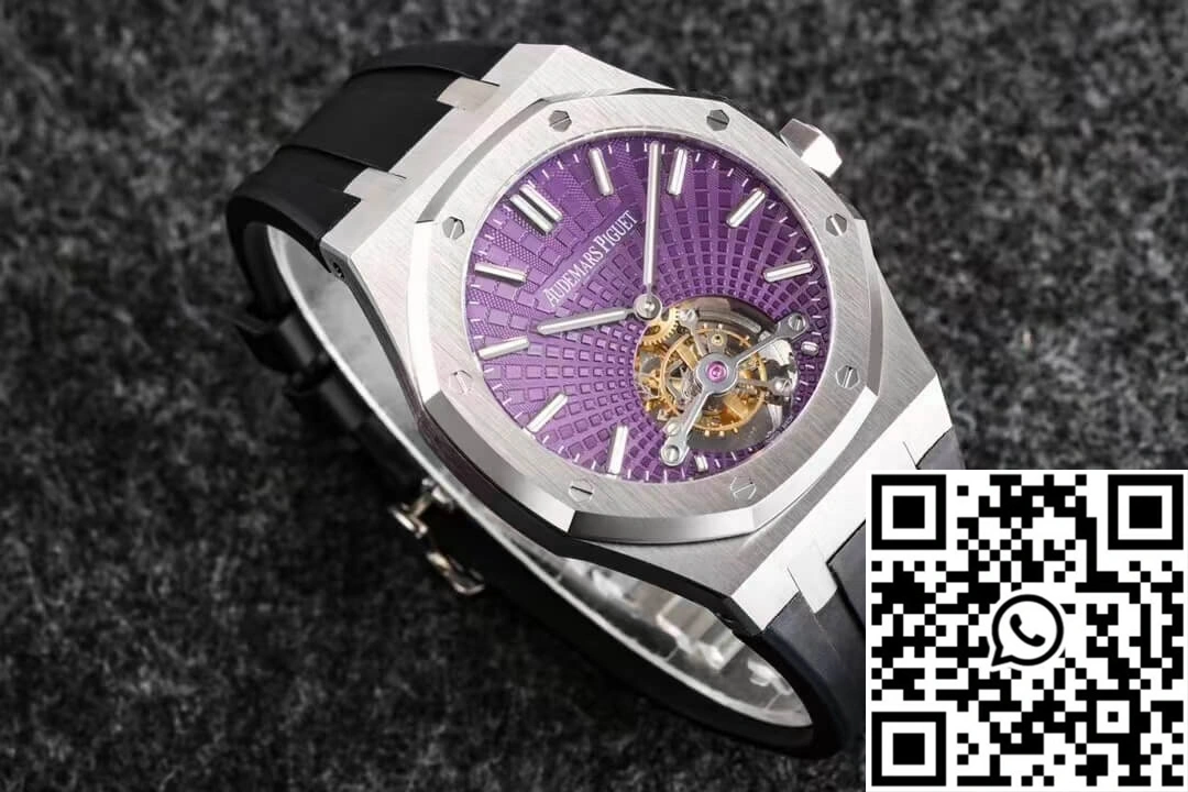 Audemars Piguet Royal Oak Tourbillon R8 Factory V3 Purple Dial Rubber Strap