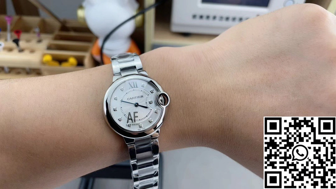 Ballon Bleu De Cartier 33MM CRW4BB0021 AF Factory White Dial Diamond Hourmaker