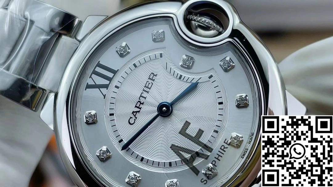 Ballon Bleu De Cartier 33MM CRW4BB0021 AF Factory White Dial Diamond Hourmaker