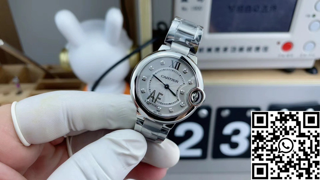 Ballon Bleu De Cartier 33MM CRW4BB0021 AF Factory White Dial Diamond Hourmaker