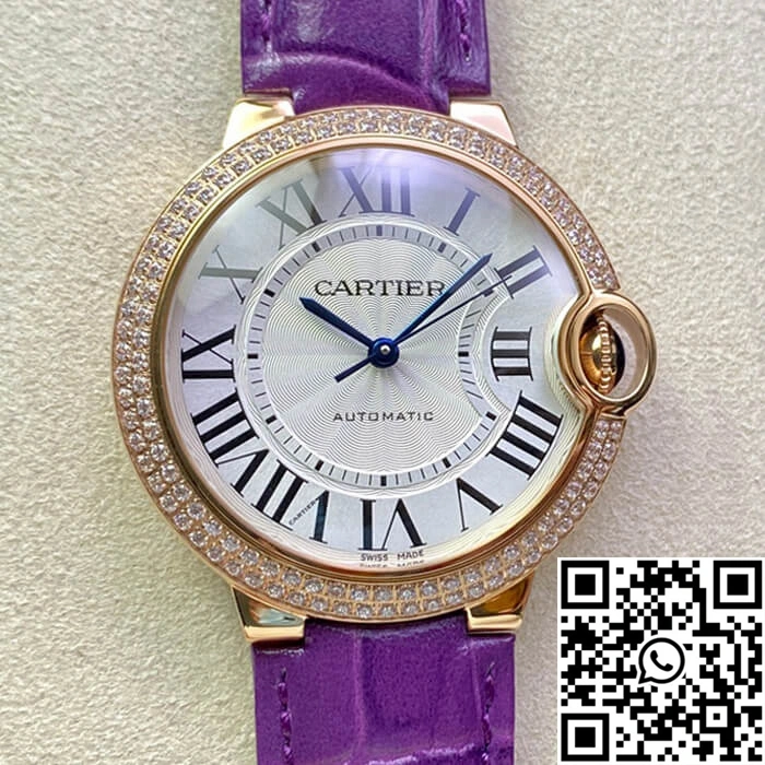 Ballon Bleu De Cartier 36MM WJBB0009 3K Factory Purple Leather Strap