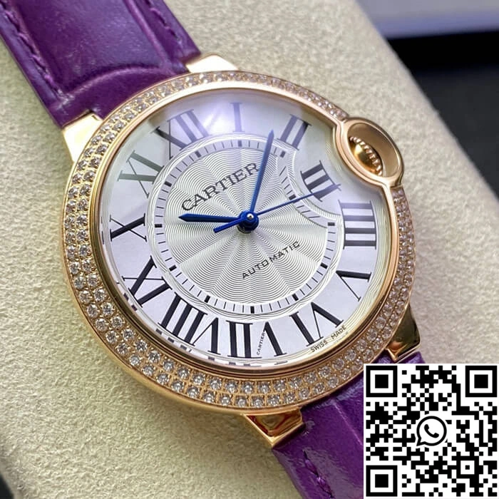 Ballon Bleu De Cartier 36MM WJBB0009 3K Factory Purple Leather Strap