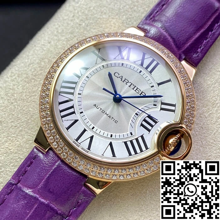 Ballon Bleu De Cartier 36MM WJBB0009 3K Factory Purple Leather Strap