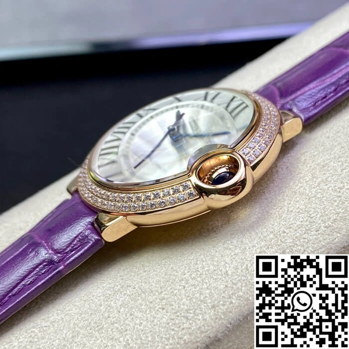 Ballon Bleu De Cartier 36MM WJBB0009 3K Factory Purple Leather Strap