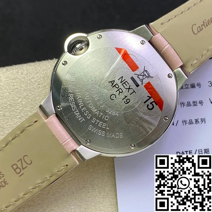 Ballon Bleu De Cartier 36MM WSBB0007 3K Factory Pink Strap