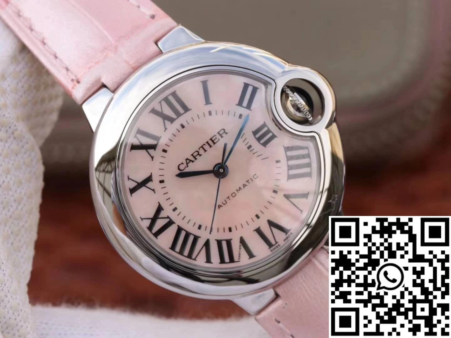 Ballon Bleu De Cartier Ladies 33MM WSBB0002 V6 Factory Pink Dial