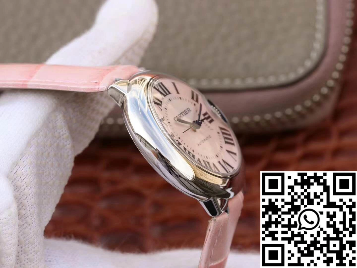 Ballon Bleu De Cartier Ladies 33MM WSBB0002 V6 Factory Pink Dial