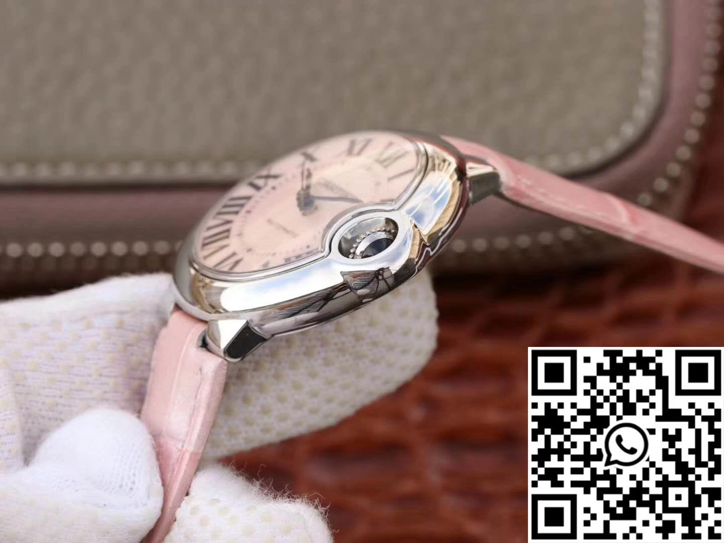 Ballon Bleu De Cartier Ladies 33MM WSBB0002 V6 Factory Pink Dial