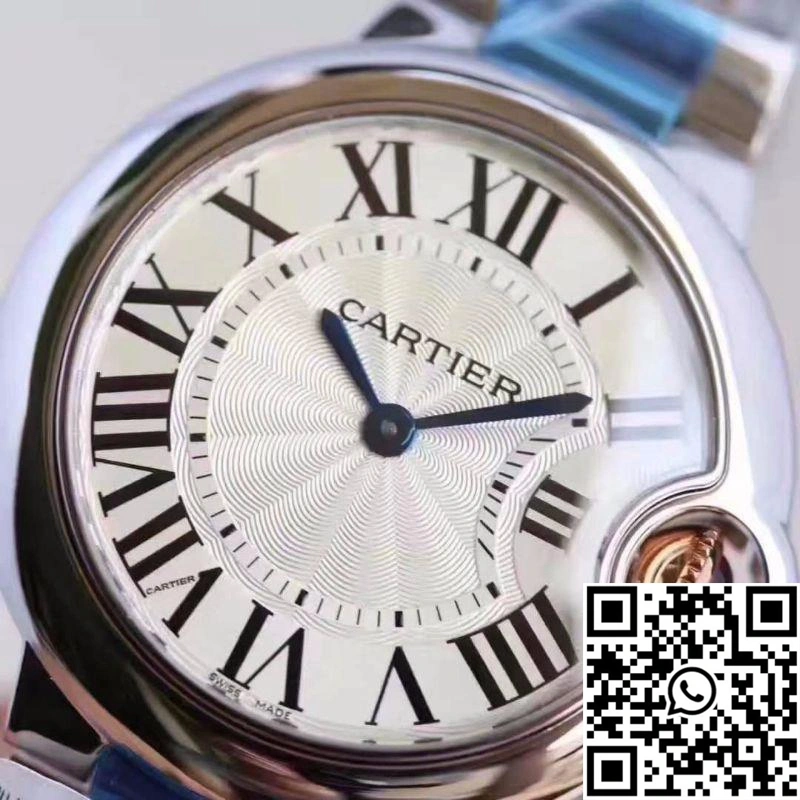 Ballon Bleu De Cartier Ladies W6920033 36MM V6 Factory White Textured Dial