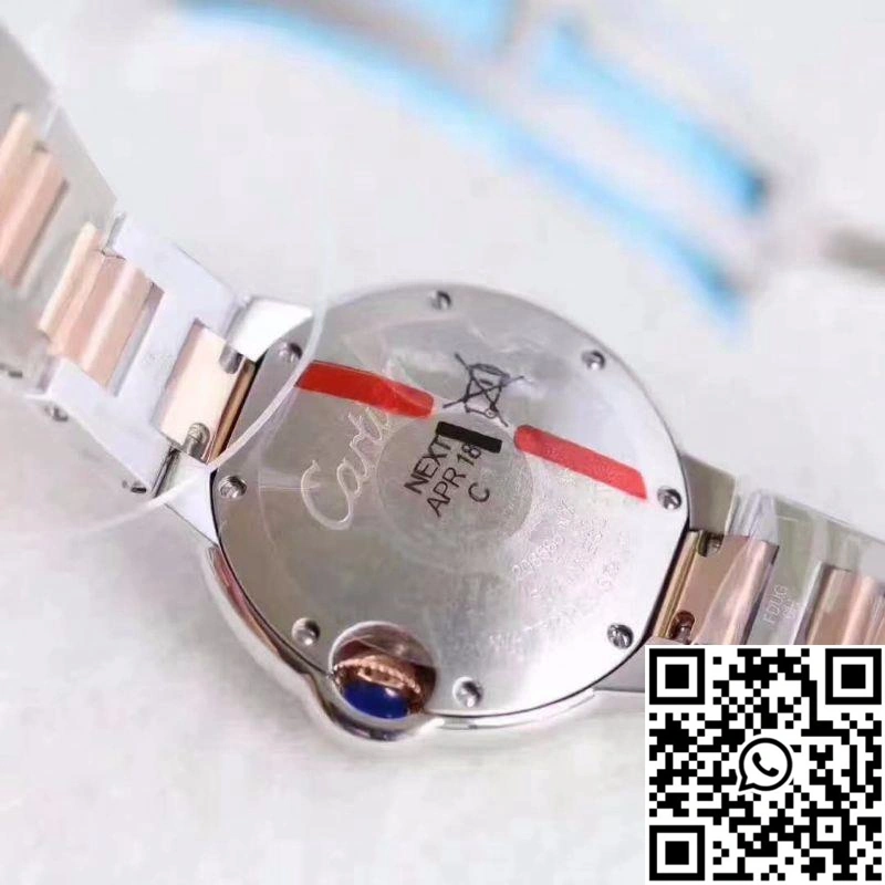 Ballon Bleu De Cartier Ladies W6920033 36MM V6 Factory White Textured Dial