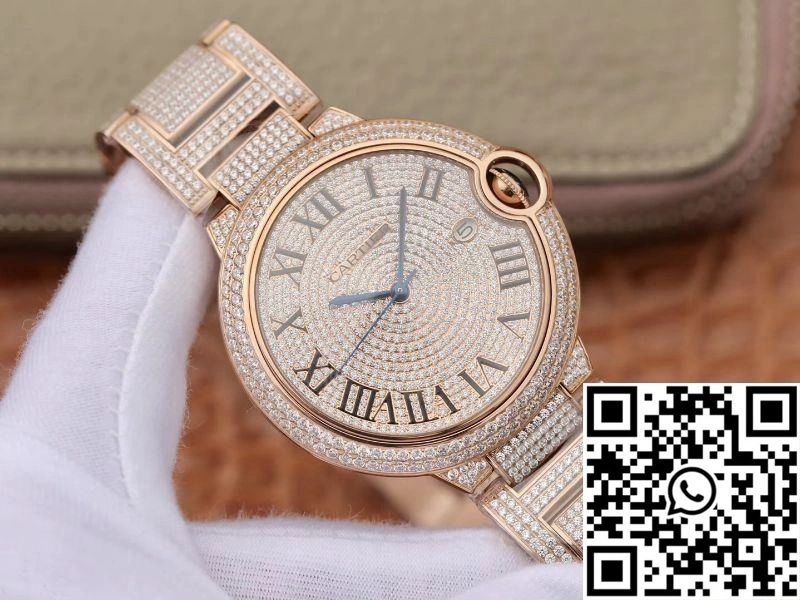 Ballon Bleu De Cartier W69006Z2 42mm TW Factory Rose Gold Diamonds Dial