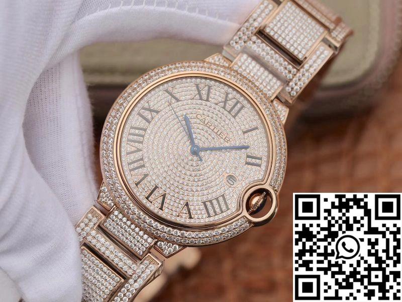 Ballon Bleu De Cartier W69006Z2 42mm TW Factory Rose Gold Diamonds Dial