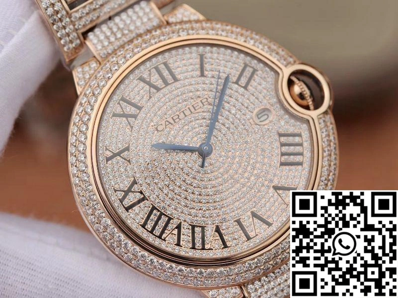 Ballon Bleu De Cartier W69006Z2 42mm TW Factory Rose Gold Diamonds Dial