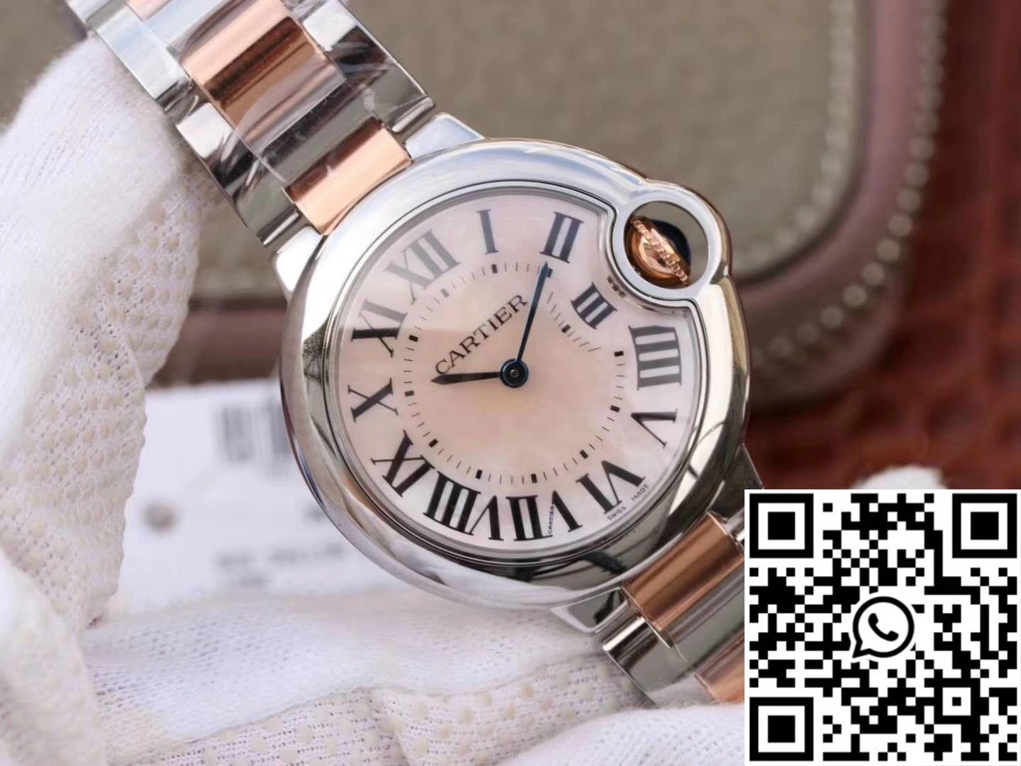Ballon Bleu De Cartier W69201 Ladies 33MM V6 Factory Pink Dial