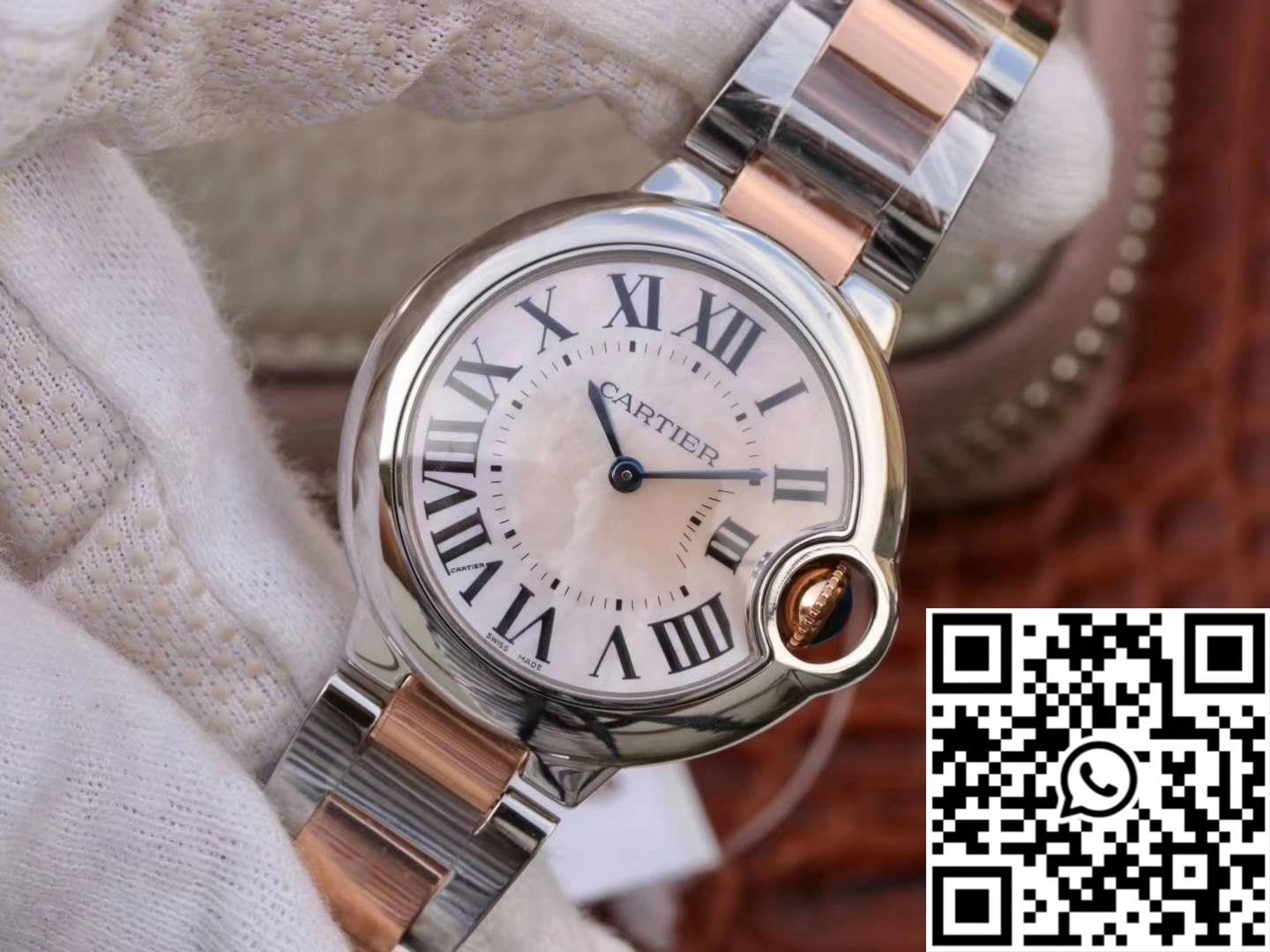 Ballon Bleu De Cartier W69201 Ladies 33MM V6 Factory Pink Dial