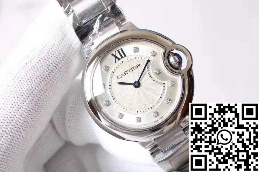 Ballon Bleu De Cartier WE9020 33mm V6 Factory White Dial
