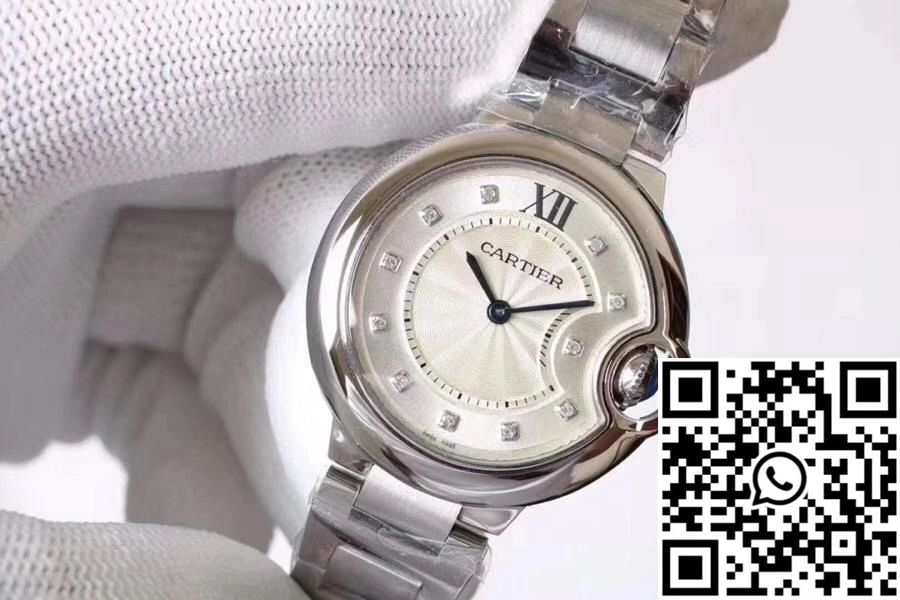 Ballon Bleu De Cartier WE9020 33mm V6 Factory White Dial