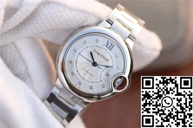 Ballon Bleu De Cartier WE902074 V6 Factory Diamond Silverr Dial