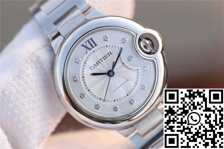 Ballon Bleu De Cartier WE902074 V6 Factory Diamond Silverr Dial